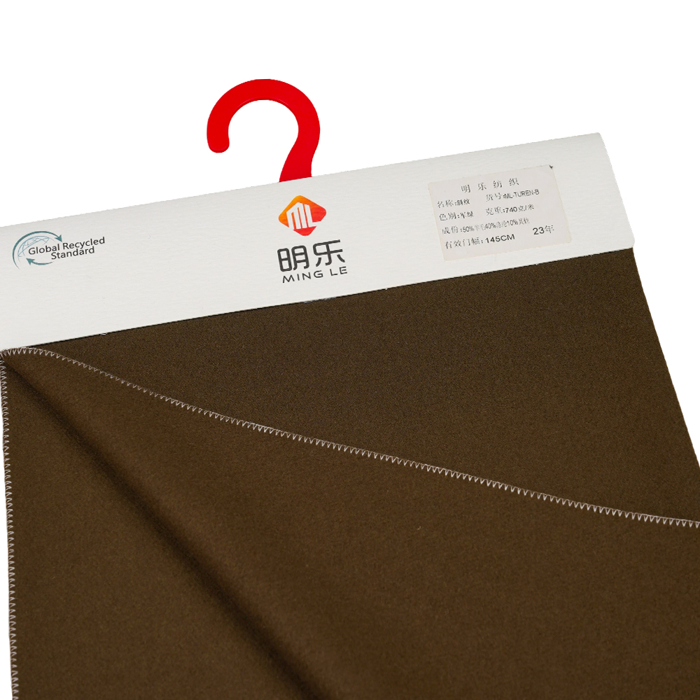 50 % lana, 40 % poliéster, 10 % otra fibra, 740 g/m, verde militar, tela sarga Melton, ML-TUREN-B