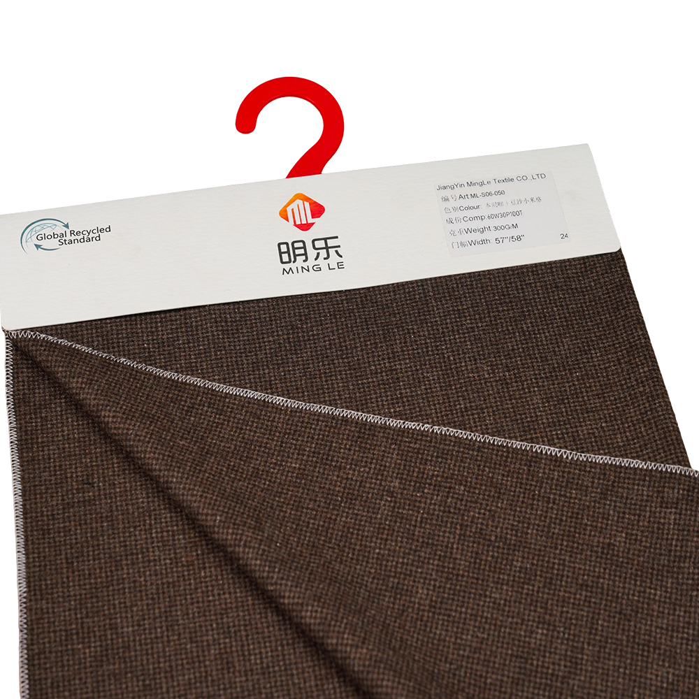 60% Lana, 30% Poliéster, 10% Otras Fibras, 300 G/M, Café Mixto + Mijo De Pasta De Frijoles Rojos, Tela De Franela, ML-S06-050