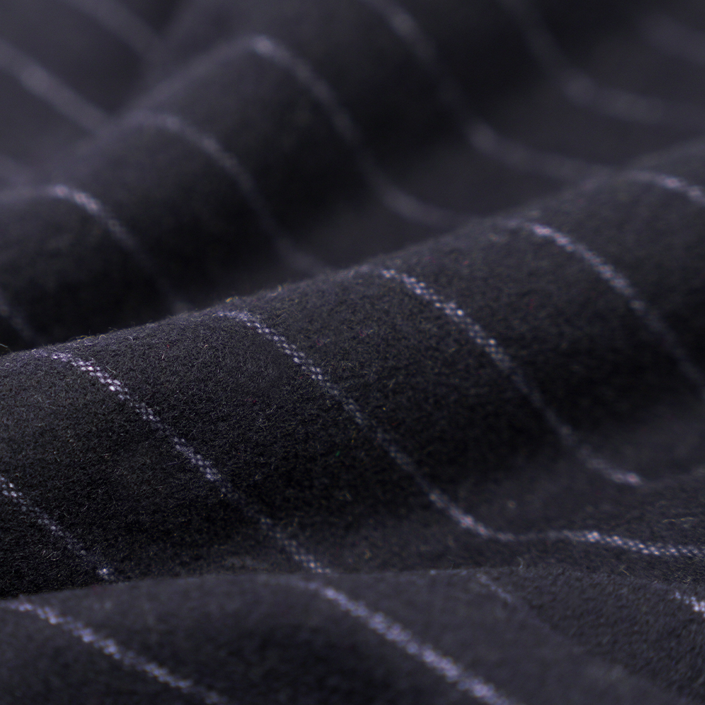 53 % lana, 47 % poliéster, 350 g/m, Zhiqing + blanco, tela de franela de rayas verticales, ML-317245X-2