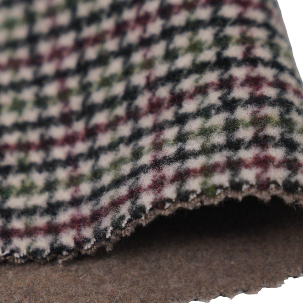 20 % lana, 70 % poliéster, 10 % otra fibra, 800 g/m, cuadros de color, tela de terciopelo de doble cara, ML-4400-3