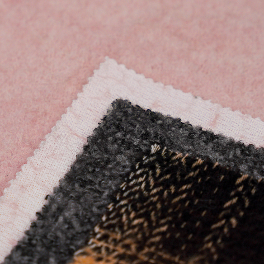 40% lana, 60% poliéster, 540 g/m, blanco y negro, tela circular de tweed, ML-8021071