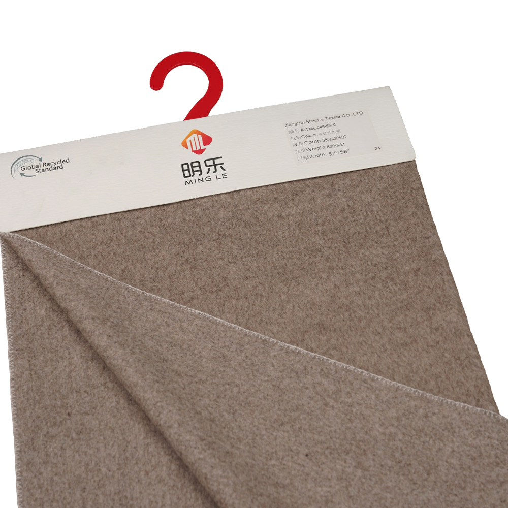 55 % lana, 40 % poliéster, 5 % otras fibras, 620 g/m, pasta de frijol, revestimiento de una cara, tela ML-249-5520